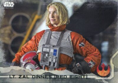 Star Wars Rogue One Gray Parallel Base Card #39 Lt. Zal Dinnes (Red Eight)