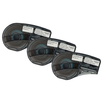 3x Schriftband für Brady BMP21-PLUS ID PAL Schwarz/Weiß Vinyl 19,05mm 4,27m