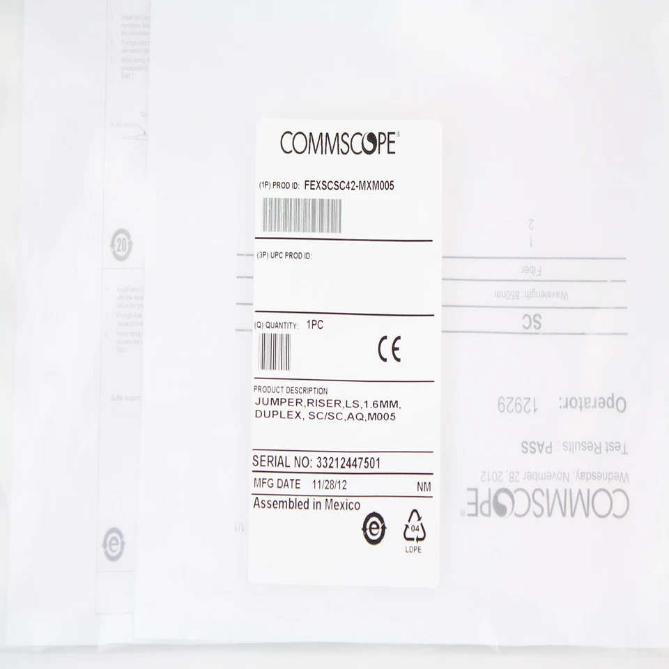 COMMSCOPE FEXSCSC42-MXM003 LAZRSPEED 550 SC - SC FIBER OPTIC PATCH CORD, DUPLEX - Image 4 of 4