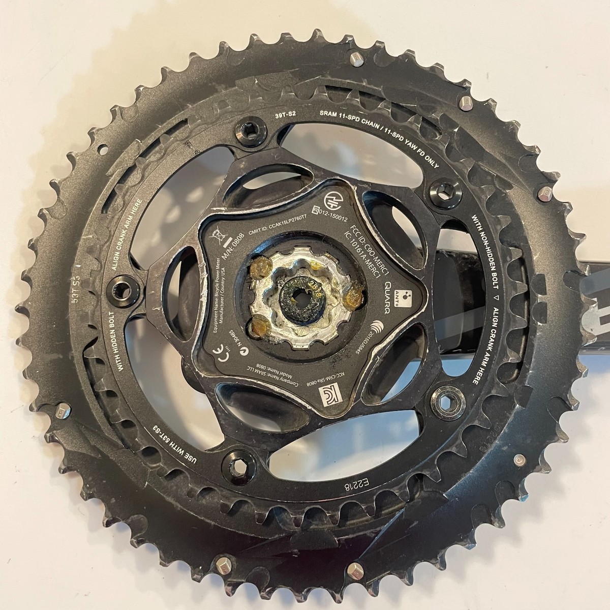 Sram Force 22 Quarq Elsa Carbon Power Meter Road Crankset 170 53