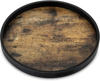 Hanobe Deko Tablett Rund Holz: 30Cm Vintage Holztablett For Kerzen