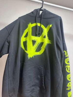 VETEMENTS Double Anarchy Logo Hoodie Pullover Schwarz Unisex Größe XS Japan G...