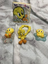 Vintage Tweety Bird Baby Bundle Plush Book Rattler Mini plush 4 Pc Set