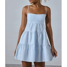 Express blue striped cotton baby doll dress size XL