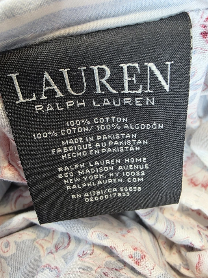 Lauren Ralph Lauren Queen Duvet Cover w/2 Shams Maddie Floral Striped Reversible - Image 3 of 4