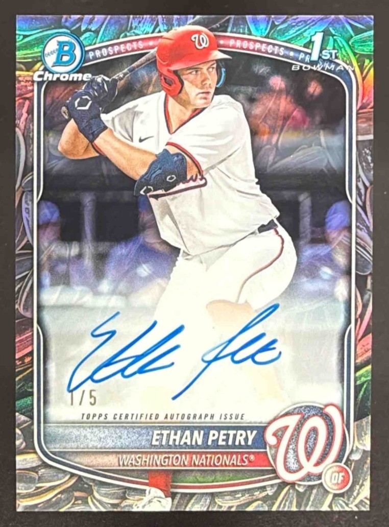 2025 Bowman Draft Ethan Petry Chrome Auto Sunflower Seeds Refractor 1st SP #1/5