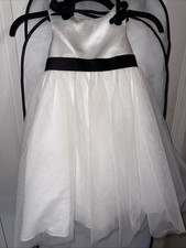 Azazie Formal White With Black Accents Little Girls Dress Size 3 Retail $200
