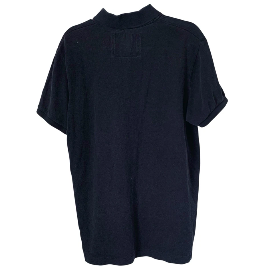 Camisa Polo American Eagle Hombres L Negra Calce Vintage Manga Corta Informal Top Escuela Foto 2 de 4