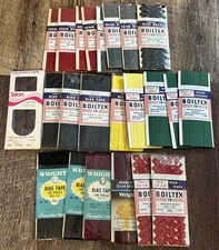 Mixed Lot Of 24 Vintage Sewing Trim - Bias Tape, Seam Binding, Rick Rack