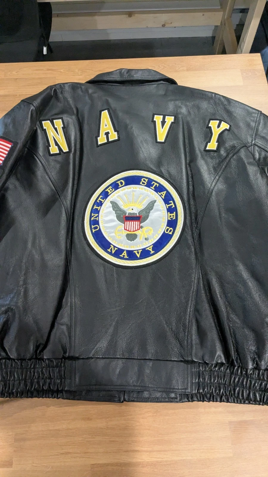 Jacket leather men flight A-2 style  5 XL image 3