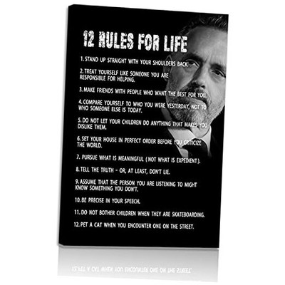  The 12 Rules For Life Inspirational Printed Canvas 16'' x 12'' Rules for Life