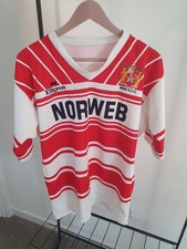 Vintage Ellgren Wigan Warriors 1990 Rugby Player Issue Jersey Shirt Small #D