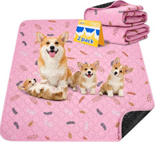 2-Pack Large Reusable Dog Mat for Floor, Dog Playpen, Non-Slip Waterproof Super