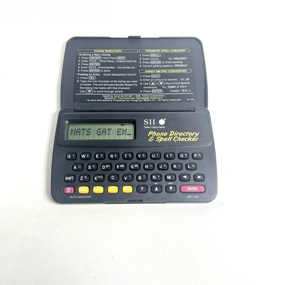 SII Seiko Instruments Spell Checker Phone Directory Crossword Puzzle WP-1120 - Image 3 of 4