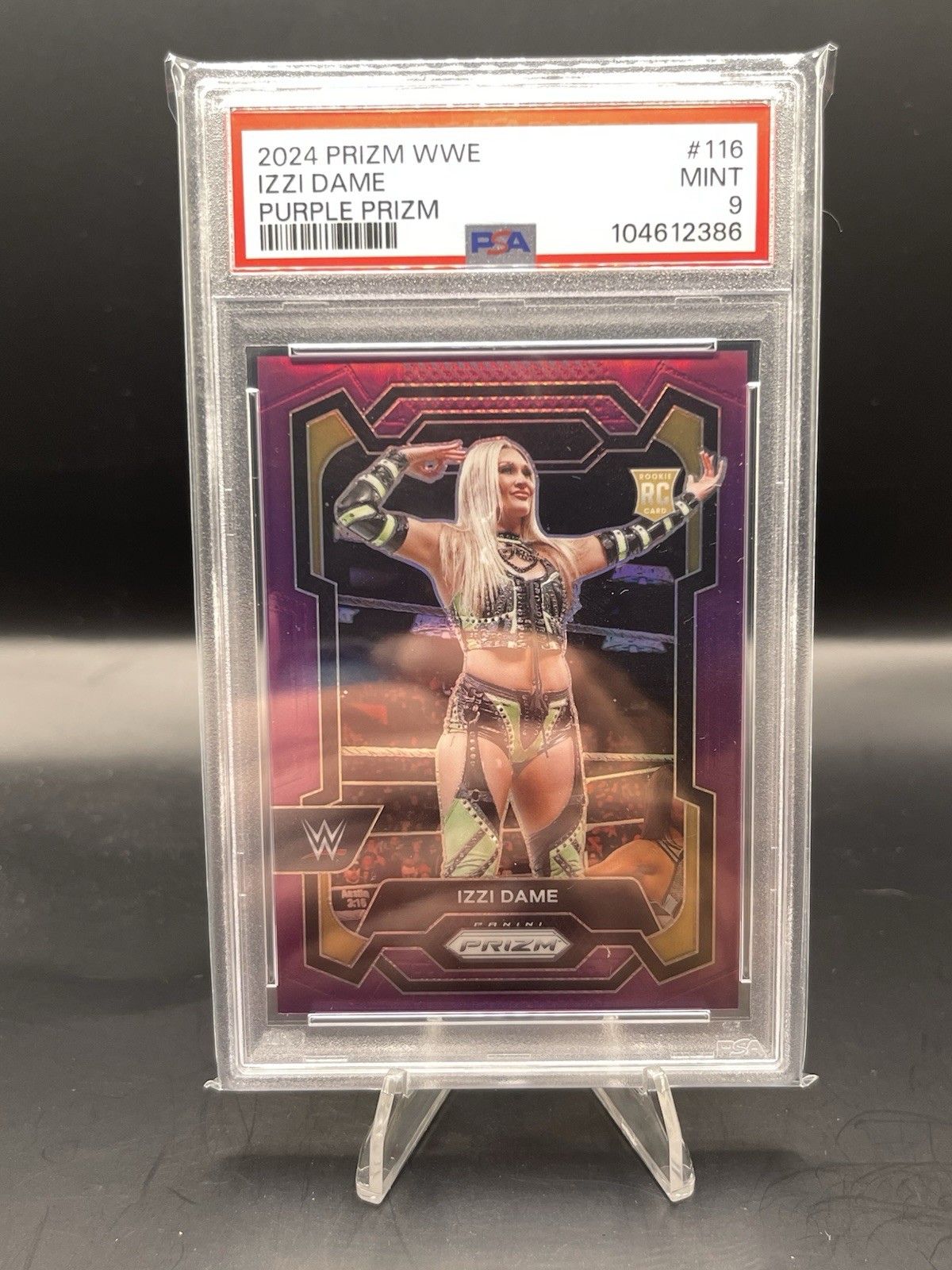 2024 Prizm WWE Izzi Dame Purple Prizm /149 (RC) PSA 9