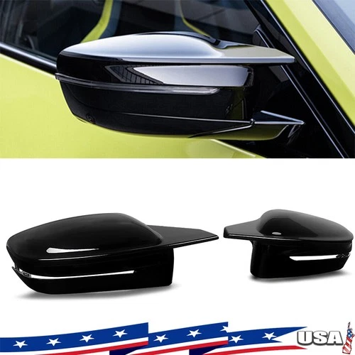 M Style Mirror Cover Caps For BMW 5 Series G30 G31 530i 540i 2017+ Glossy Black