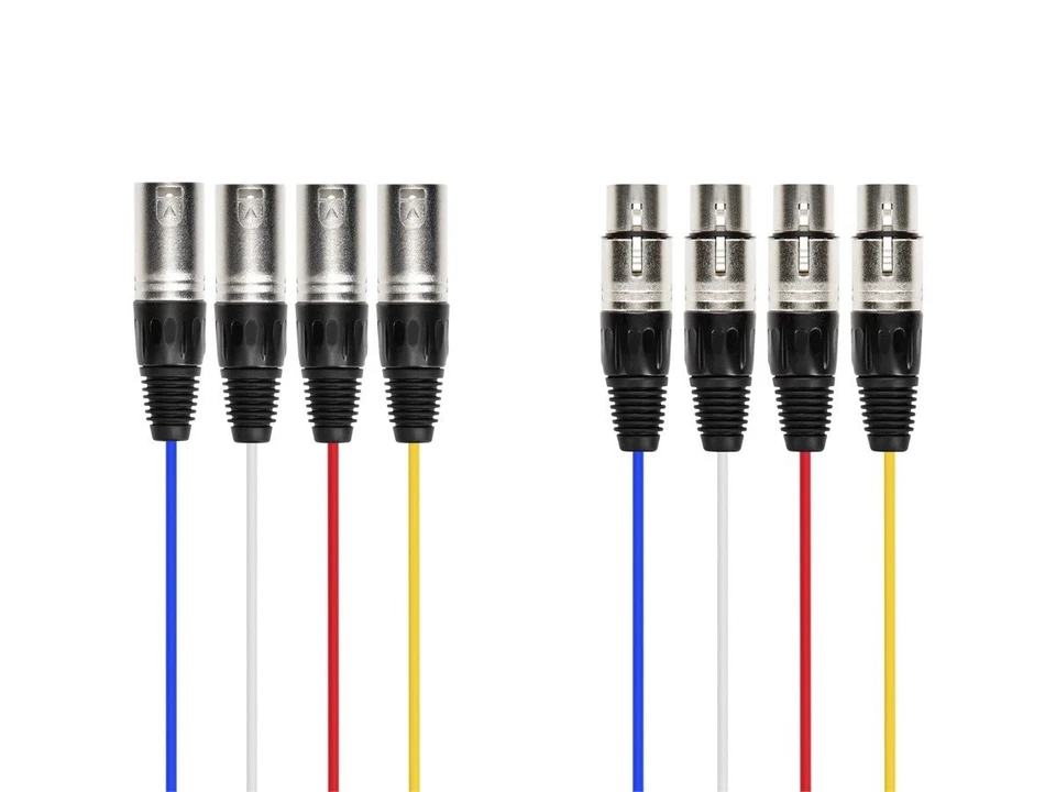 Cable serpiente Monoprice XLR macho a XLR hembra de 4 canales - 20 pies - negro/plateado Foto 2 de 4