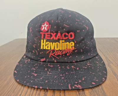 Vtg Texaco Havoline Racing Hat Splatter Sports Image Snapback Cap USA RARE 1989
