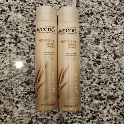 Aveeno Active Naturals NOURISH + SHINE SHAMPOO Wheat Complex 10.5oz (2) New