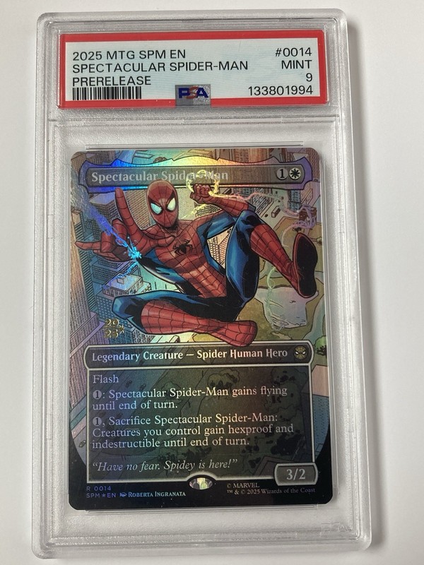 Spectacular Spider-Man (Borderless Foil) - Prerelease Cards (PRE) MTG PSA 9