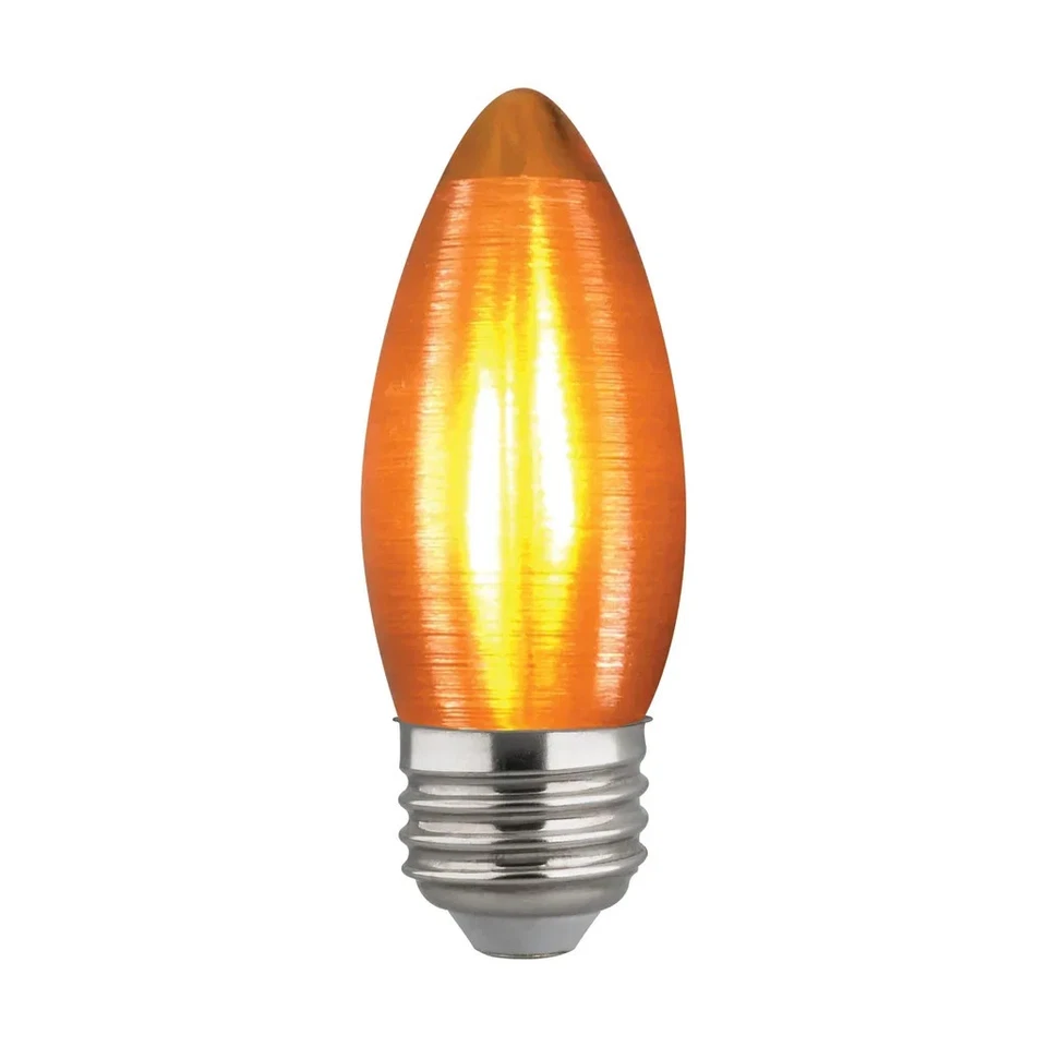2 Watt C11 LED - Satin Spun - Amber - Medium base - 2100K - 100 Lumens - 120 Vol - Image 2 of 4
