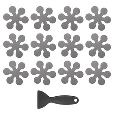 12 Pcs Non Slip Bathtub Stickers with Scraper Anti Slip Snowflake Gray