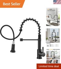 Elegant High Arc Kitchen Faucet with Pull Down Sprayer - Brushed Stainless Steel