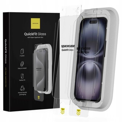 Spacecase Tempered Glass Quickfit Für Iphone 15 16 Schutzfolie