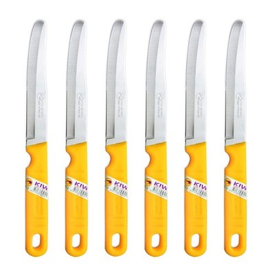 Kiwi SET 512 6 piece Fruit Knives,Silver and Yellow