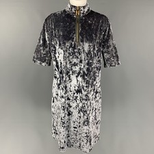 MARC JACOBS Size US 4 Dark Gray Metallic Polyester Mini Dress