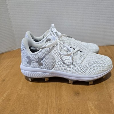 Under Armour Women's Microtips Plush Pocket Metal Cleats White Sz 7.5 NWOT
