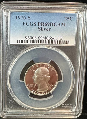 1976 S 25C Silver Washington Quarter Proof PCGS PR69DCAM