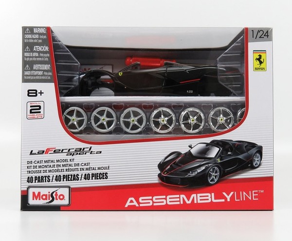 Maisto 1/24 Kit Ferrari Laferrari Open 2016 Schwarz Statisches Modell Diecast-image