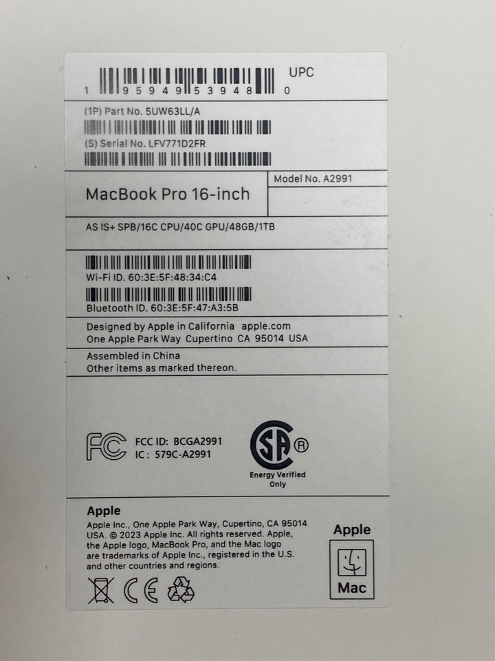 Apple MacBook Pro 16-inch -M3 Max | 48GB RAM | 1TB SSD | Space Black ...