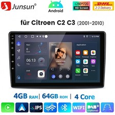 9" Carplay Für Citroen C2 C3 2001-2010 Android 15 Autoradio GPS Navi WiFi 4+64GB