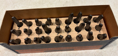 Vintage 1/4  Machinist Steel Letter Die Punch Alphabet Stamp Set 27 Sterling
