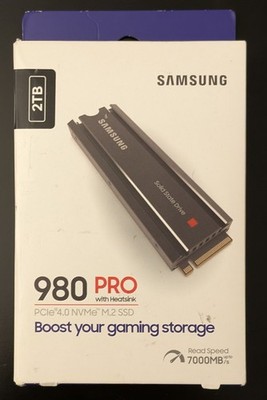 Samsung 980 PRO with Heatsink 2TB M.2 PCIe 4.0 NVMe Internal SSD Black 7000MB/s