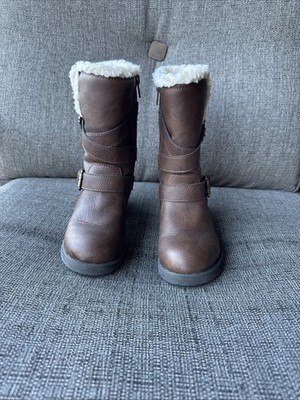 Madden Girl 12y Youth Girls Brown Zip Up Boots