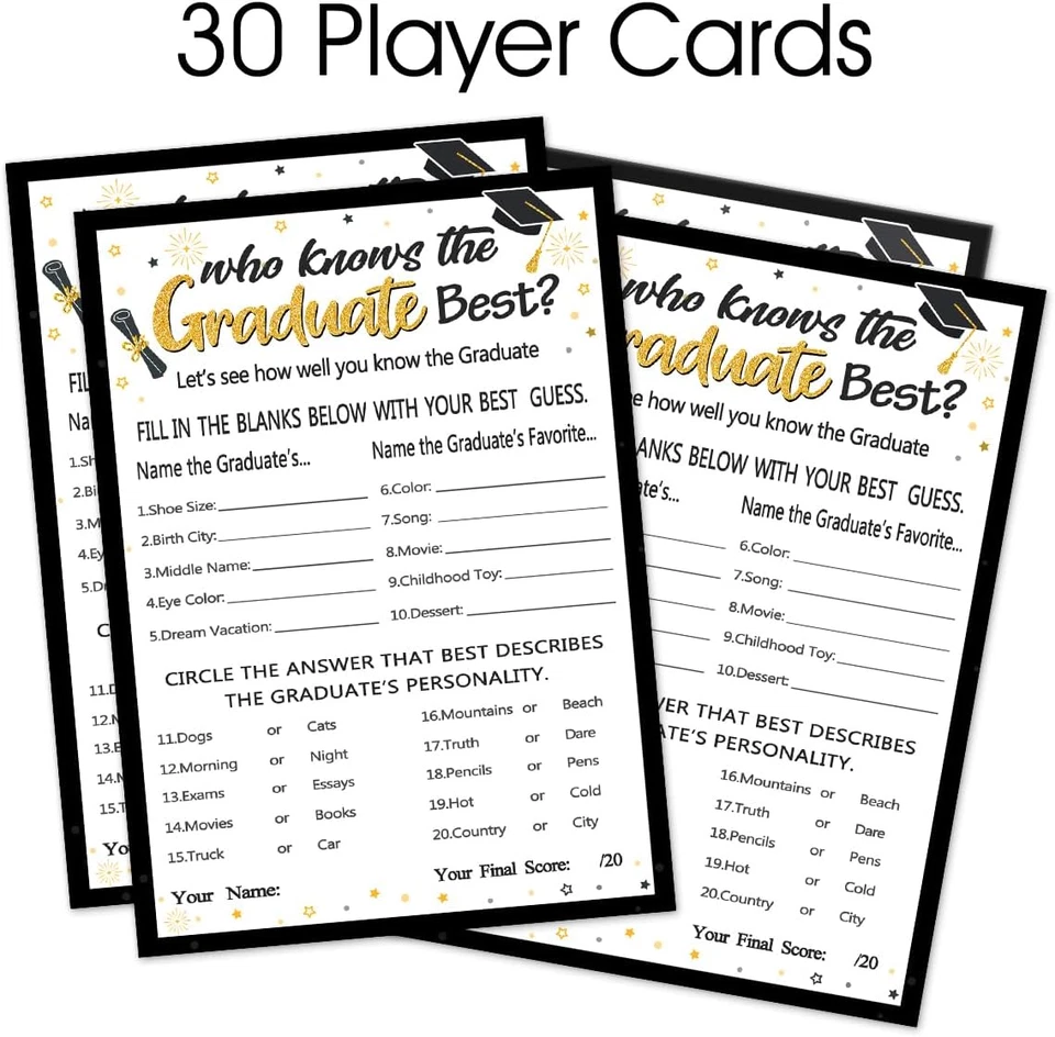 Yangmics Direct Who Knows the Graduates Best - Jogo de festa de formatura 2025 P - Imagem 2 de 4