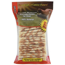 Canine Chews Chicken-Wrapped Rawhide Chews for Dogs 125 ct. SEALED NEW  