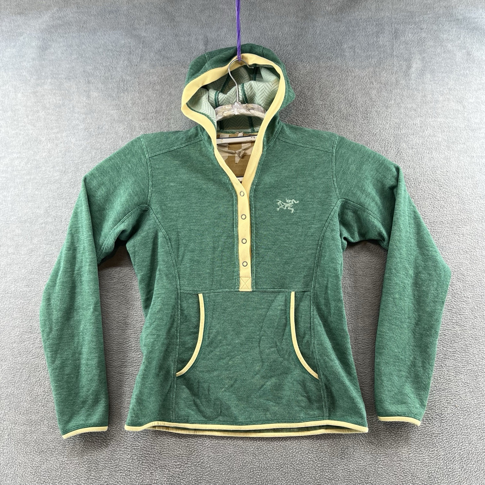 ARC'TERYX Maglione donna Arcteryx taglia M mezzo scatto maglione verde anorak con cappuccio