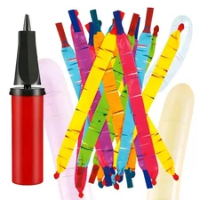 100pcs Rocket Shaped Long Latex Balloons for Weddings, Birthdays & Clown Parties