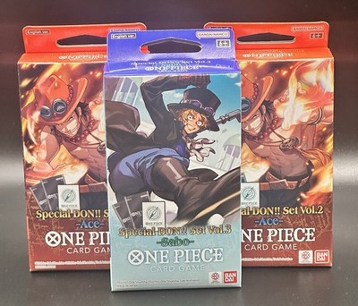 ONE PIECE Special Don Set x2 Ace Vol.2 & x1 Sabo Vol.3 Set English Total 3 Box
