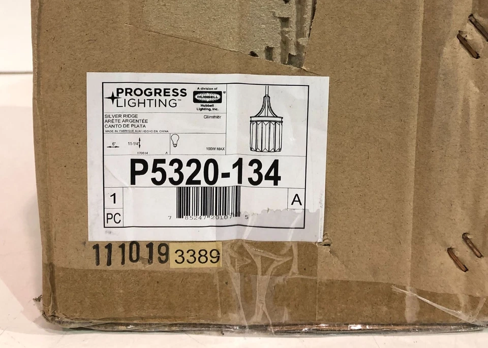 Progress Lighting Glimmer 1-Light Silver Ridge Mini Pendant with Clear Glass - Image 2 of 3