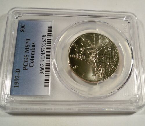 1992-D 50c PCGS MS70 COLUMBUS COMMEMORATIVE CLAD HALF DOLLAR MS 70 - Picture 3 of 4