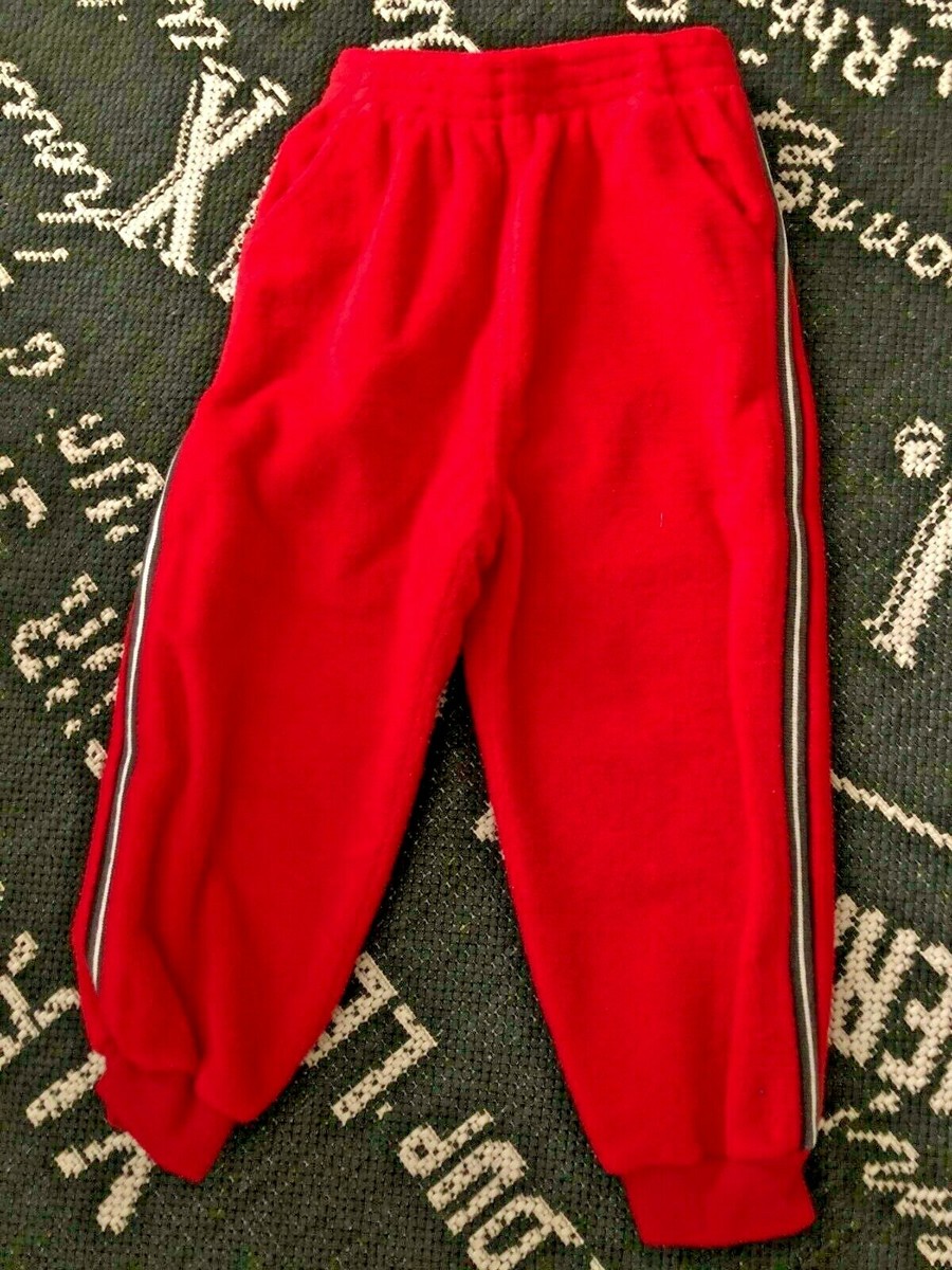 GYMBOREE GYMSPORT Boys M 3-4 Years Toddler Red FLEECE ATHLETIC Sweat PANT