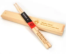 Personalised Custom Drum Sticks 5A + Optional Gift Box | Engraved Gift Idea
