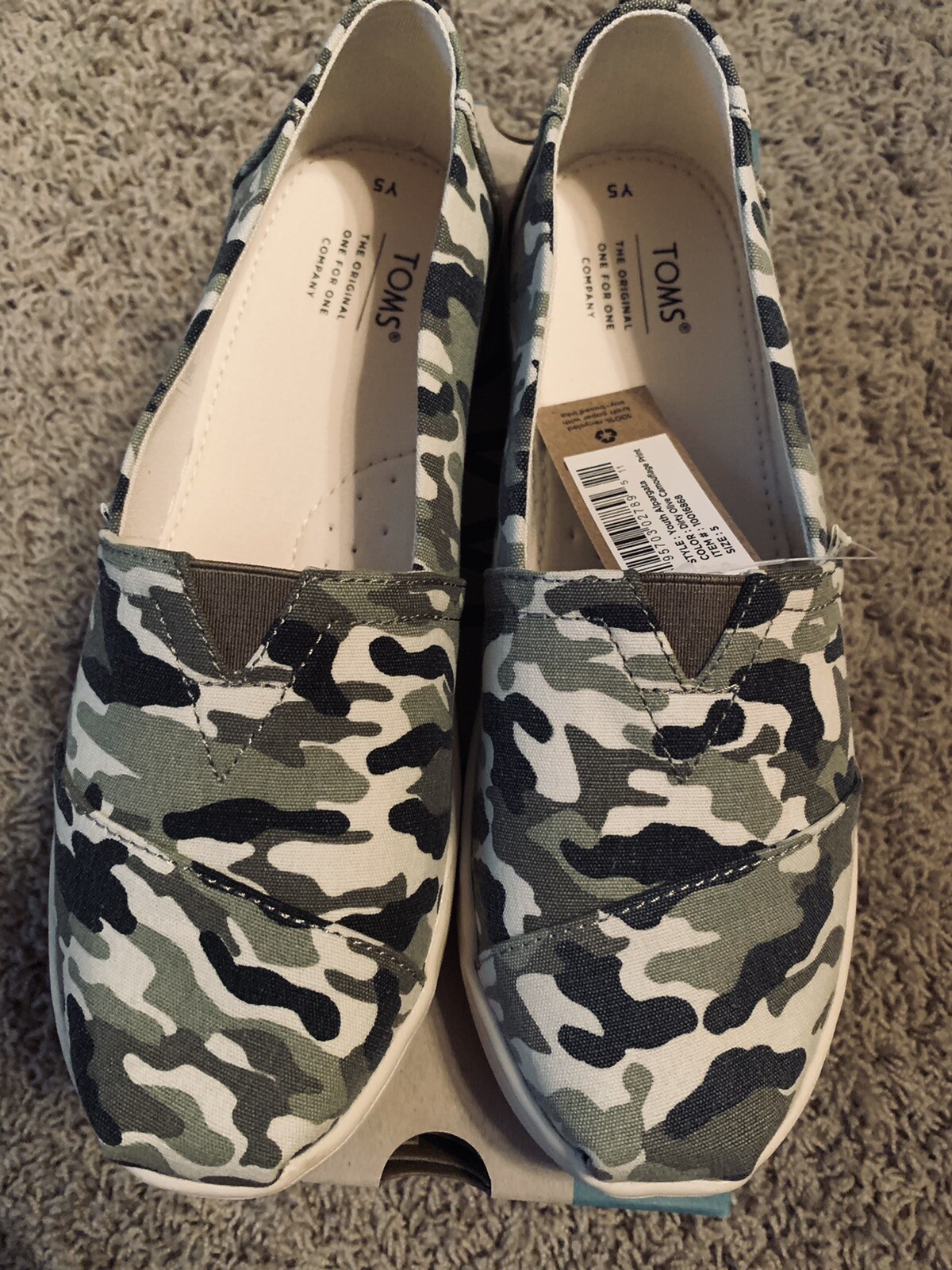 Toms Camo Print Alpargata Shoe, Size Youth 5, Retail $34.95 195703027895 |  Ebay