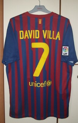 Maillot FC Barcelone 2011-2012 David Villa – Nike Taille L – Neuf Avec étiquettes