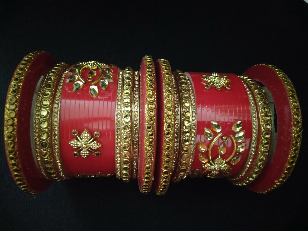 Indian Ethnic Traditional Punjabi Red Bridal Bollywood Chuda Chudi